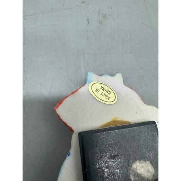 Vintage "Old Friends Are The Best" Rag Doll Fridge Magnet blue white bow READ - Picture 5 of 6